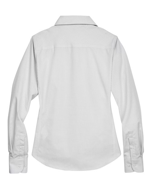 Women's Crown Collection® Gingham Check Woven Dress Shirt - Silver