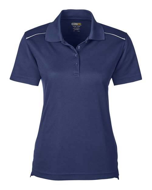 Women's Radiant Performance Piqué Polo with Reflective Piping - Classic Navy
