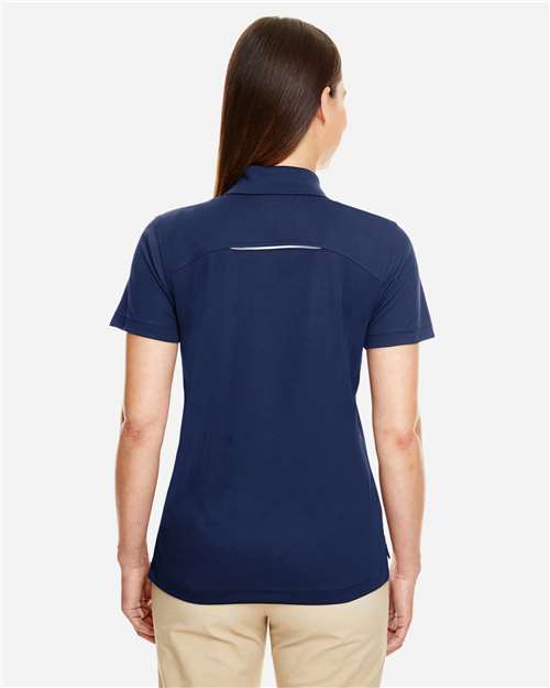 Women's Radiant Performance Piqué Polo with Reflective Piping - Classic Navy