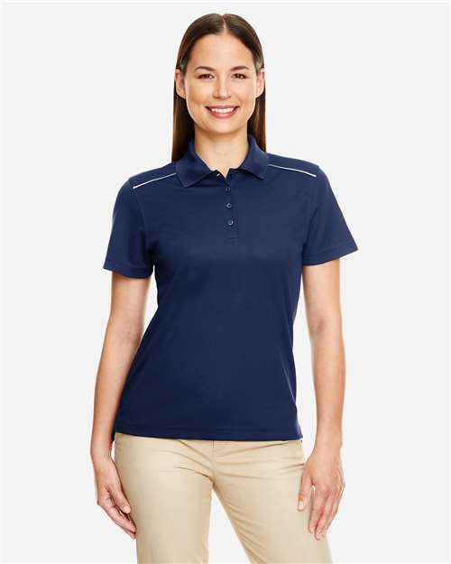 Women's Radiant Performance Piqué Polo with Reflective Piping - Classic Navy