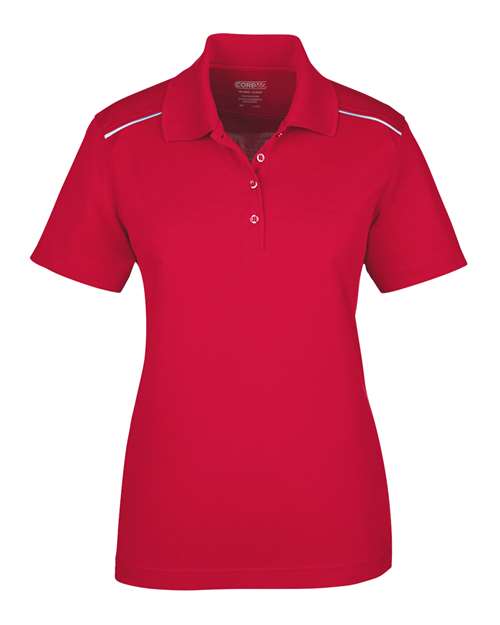 Women's Radiant Performance Piqué Polo with Reflective Piping - Classic Red