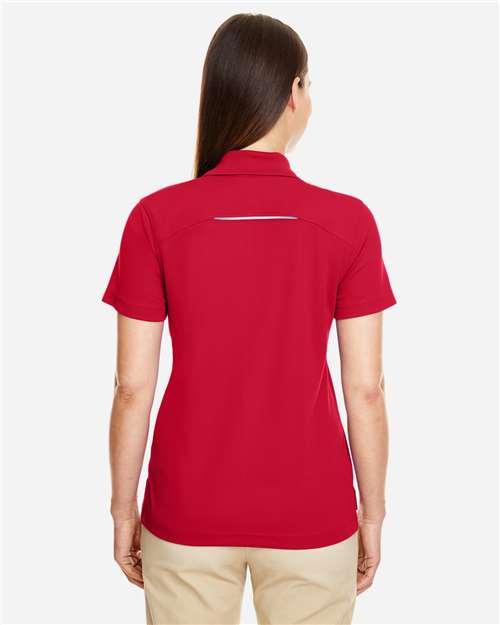 Women's Radiant Performance Piqué Polo with Reflective Piping - Classic Red