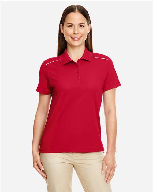 Women's Radiant Performance Piqué Polo with Reflective Piping - Classic Red
