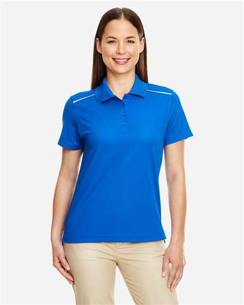 Women's Radiant Performance Piqué Polo with Reflective Piping - True Royal