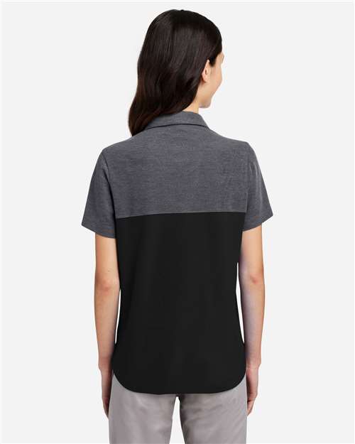 Women's Fusion ChromaSoft™ Colorblock Polo - Black/ Carbon Heather