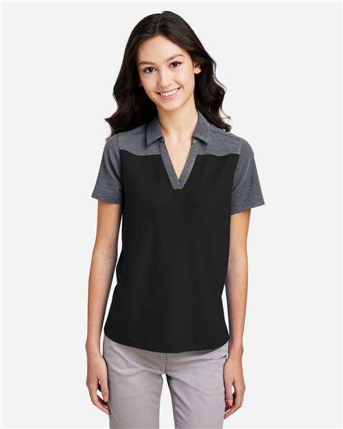 Women's Fusion ChromaSoft™ Colorblock Polo - Black/ Carbon Heather