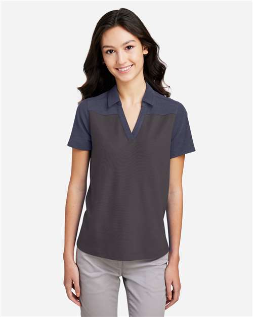 Women's Fusion ChromaSoft™ Colorblock Polo - Carbon/ Classic Navy Heather