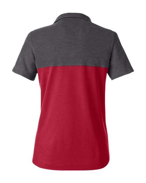 Women's Fusion ChromaSoft™ Colorblock Polo - Classic Red/ Carbon Heather