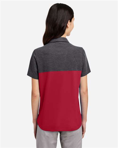 Women's Fusion ChromaSoft™ Colorblock Polo - Classic Red/ Carbon Heather