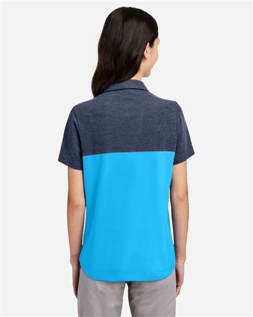 Women's Fusion ChromaSoft™ Colorblock Polo - Electric Blue/ Classic Navy Heather
