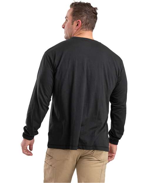 Men's Performance Long Sleeve Pocket T-Shirt - Black