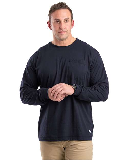 Men's Performance Long Sleeve Pocket T-Shirt - Navy