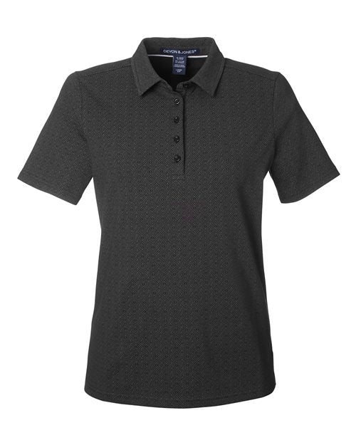 Women's Crownlux Performance® Geo Polo - Black/ Graphite