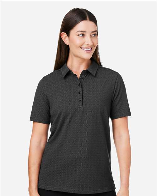 Women's Crownlux Performance® Geo Polo - Black/ Graphite