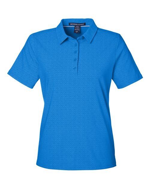 Women's Crownlux Performance® Geo Polo - French Blue/ Crystal Blue