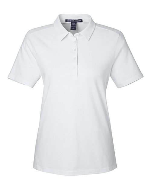Women's Crownlux Performance® Geo Polo - White/ Silver