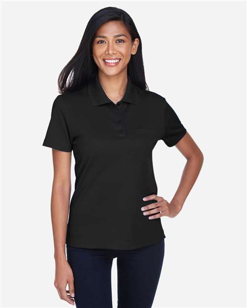 Women's Origin Performance Piqué Polo with Pocket - Black
