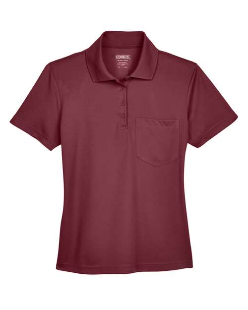 Women's Origin Performance Piqué Polo with Pocket - Burgundy