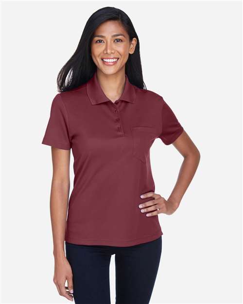 Women's Origin Performance Piqué Polo with Pocket - Burgundy