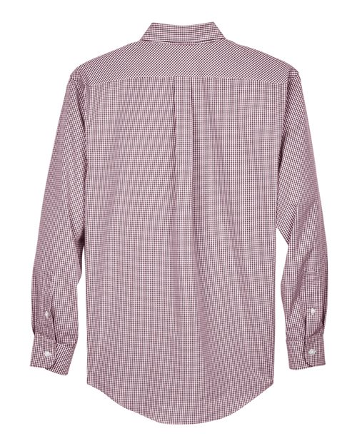 Men's Crown Collection® Gingham Check Woven Dress Shirt - Burgundy