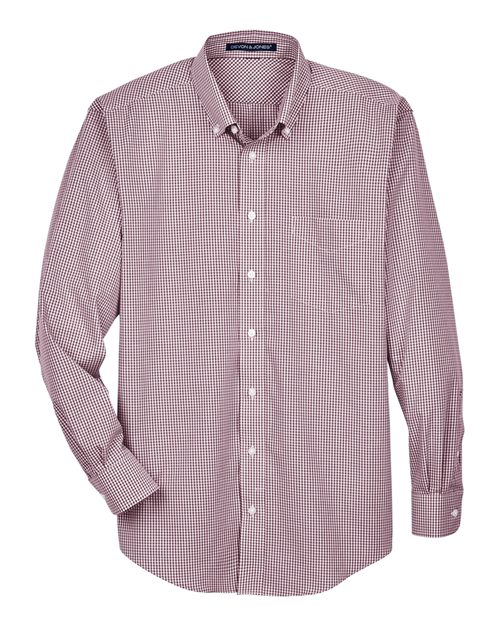 Men's Crown Collection® Gingham Check Woven Dress Shirt - Burgundy