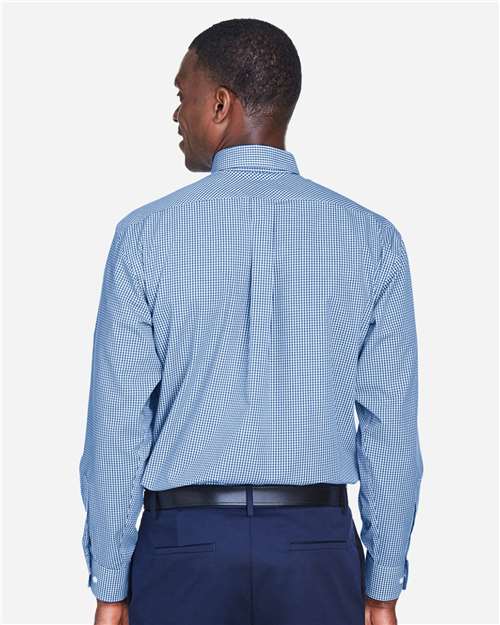Men's Crown Collection® Gingham Check Woven Dress Shirt - French Blue
