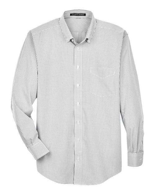 Men's Crown Collection® Gingham Check Woven Dress Shirt - Silver