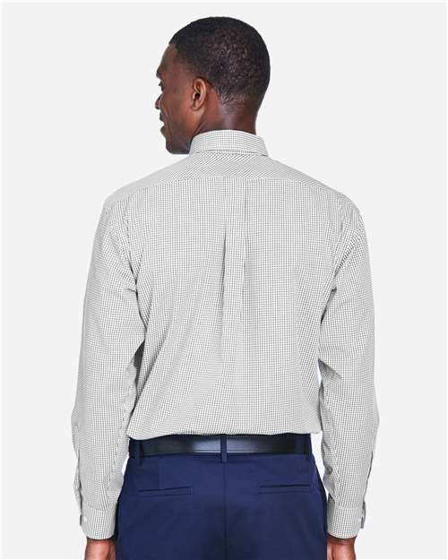 Men's Crown Collection® Gingham Check Woven Dress Shirt - Silver