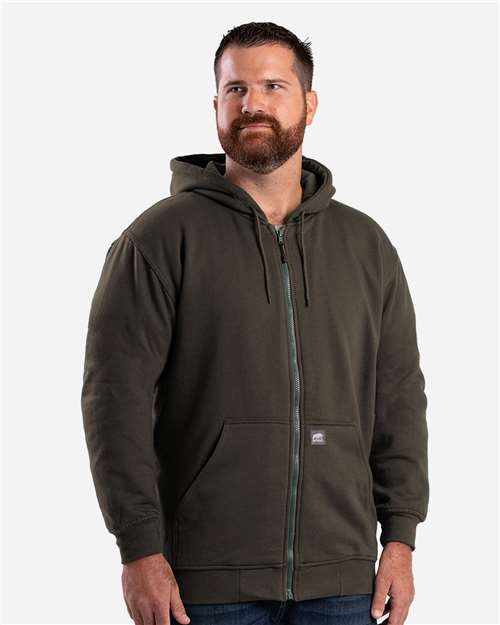 Men's Tall Heritage Thermal-Lined Full-Zip Hooded Sweatshirt - Dark Brown