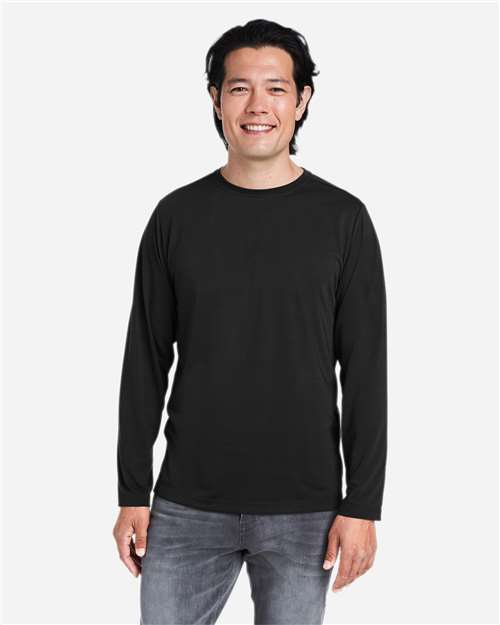 Unisex Fusion ChromaSoft™ Performance Long Sleeve T-Shirt - Black