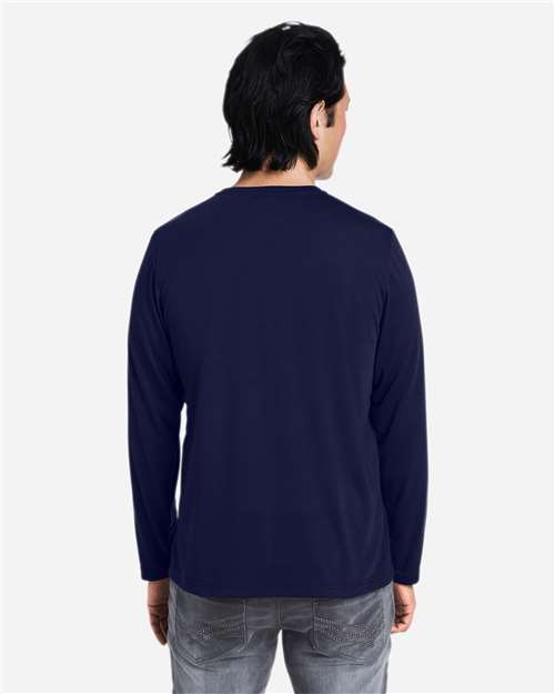 Unisex Fusion ChromaSoft™ Performance Long Sleeve T-Shirt - Classic Navy