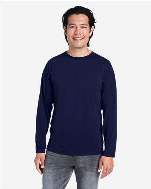 Unisex Fusion ChromaSoft™ Performance Long Sleeve T-Shirt - Classic Navy