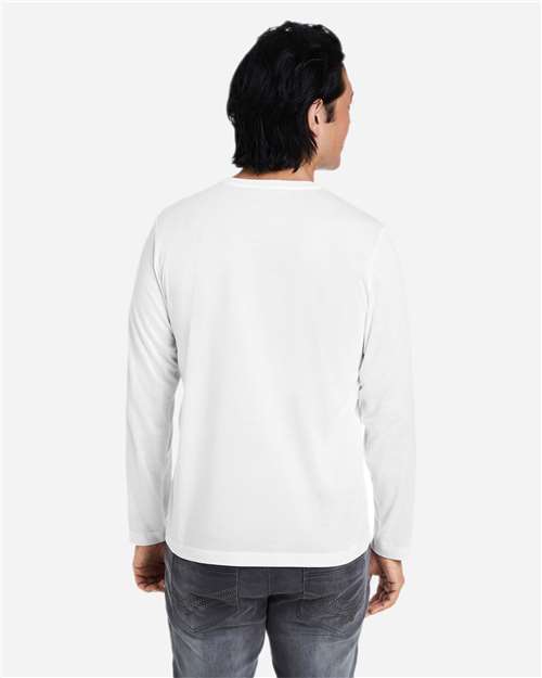 Unisex Fusion ChromaSoft™ Performance Long Sleeve T-Shirt - White