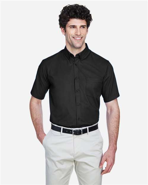 Men's Optimum Short Sleeve Twill Dress Shirt - Black