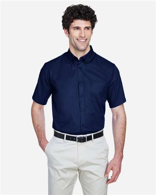 Men's Optimum Short Sleeve Twill Dress Shirt - Classic Navy