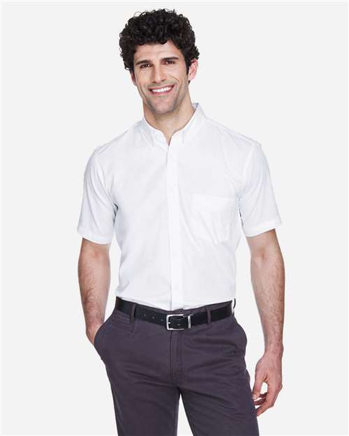 Men's Optimum Short Sleeve Twill Dress Shirt - White