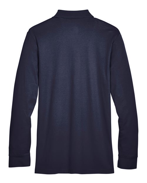 Men's CrownLux Performance® Plaited Long Sleeve Polo - Navy