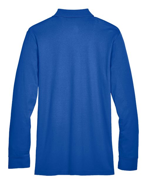 Men's CrownLux Performance® Plaited Long Sleeve Polo - True Royal