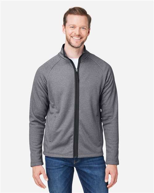 Men's Venture Heathered Stripe Full-Zip Jacket - Black/ White