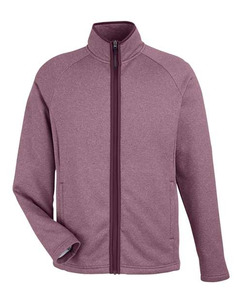 Men's Venture Heathered Stripe Full-Zip Jacket - Burgundy/ White