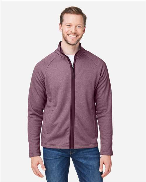 Men's Venture Heathered Stripe Full-Zip Jacket - Burgundy/ White