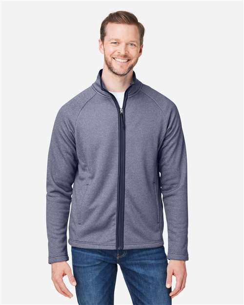 Men's Venture Heathered Stripe Full-Zip Jacket - Classic Navy/ White