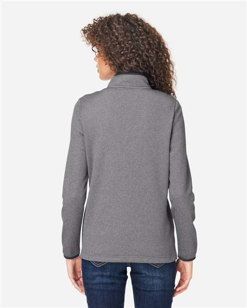 Women's Venture Heathered Stripe Quarter-Zip Pullover - Black/ White