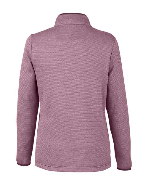 Women's Venture Heathered Stripe Quarter-Zip Pullover - Burgundy/ White