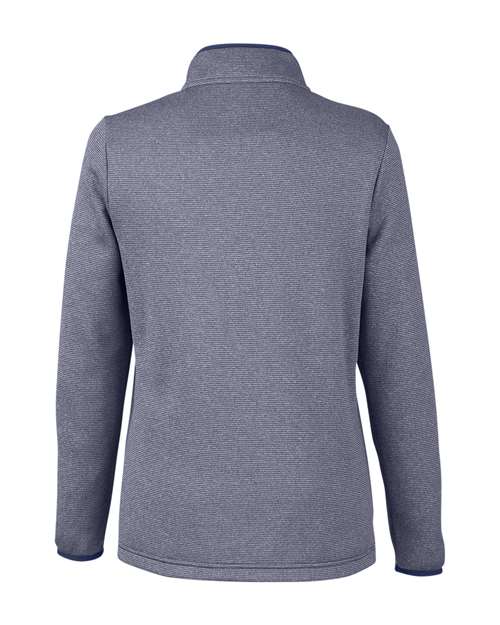 Women's Venture Heathered Stripe Quarter-Zip Pullover - Classic Navy/ White