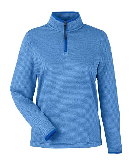 Women's Venture Heathered Stripe Quarter-Zip Pullover - True Royal/ White