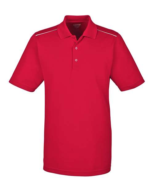 Men's Radiant Performance Piqué Polo with Reflective Piping - Classic Red