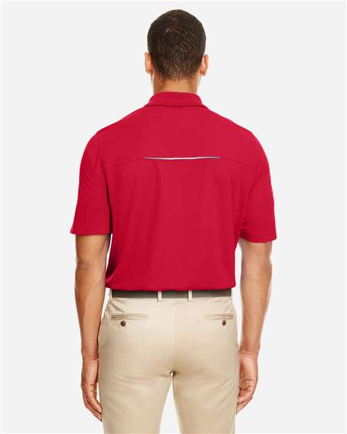 Men's Radiant Performance Piqué Polo with Reflective Piping - Classic Red