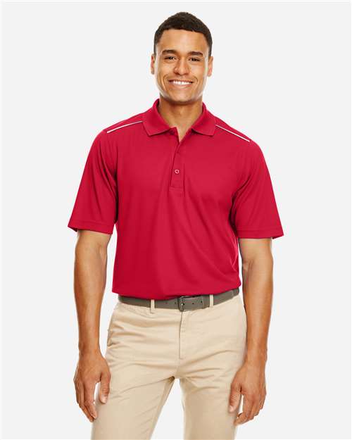 Men's Radiant Performance Piqué Polo with Reflective Piping - Classic Red
