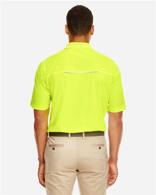 Men's Radiant Performance Piqué Polo with Reflective Piping - Safety Yellow